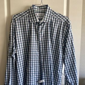 Blue and green dress shirt